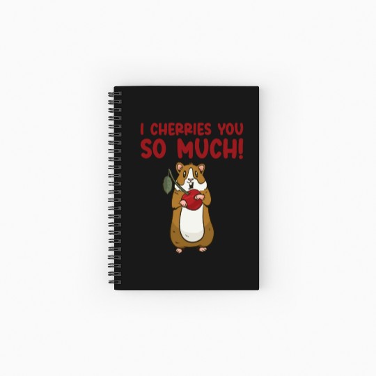 Cute Animal Hamster Cherry Pet Food Pet Hamster Spiral Notebooks   Ruled Line