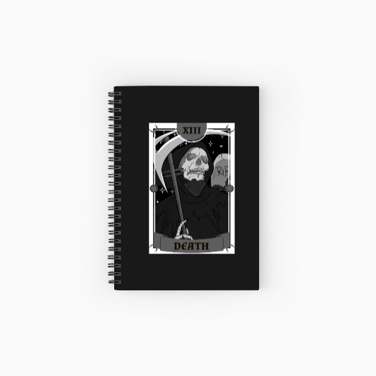 Anime Tarot Card Death Grim Reaper Occult Gothic W Spiral Notebooks   Ruled Line