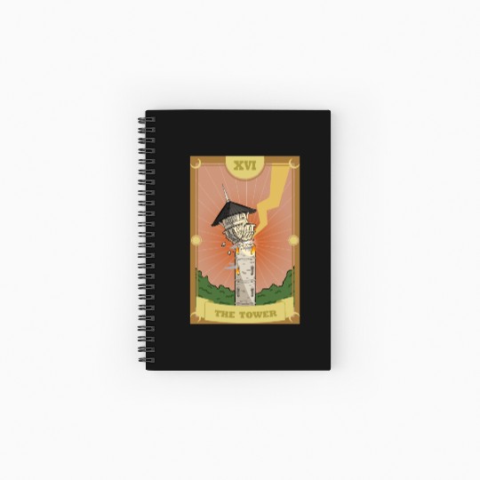Anime Tarot Card The Tower Occult Gothic Witch Spiral Notebooks   Ruled Line