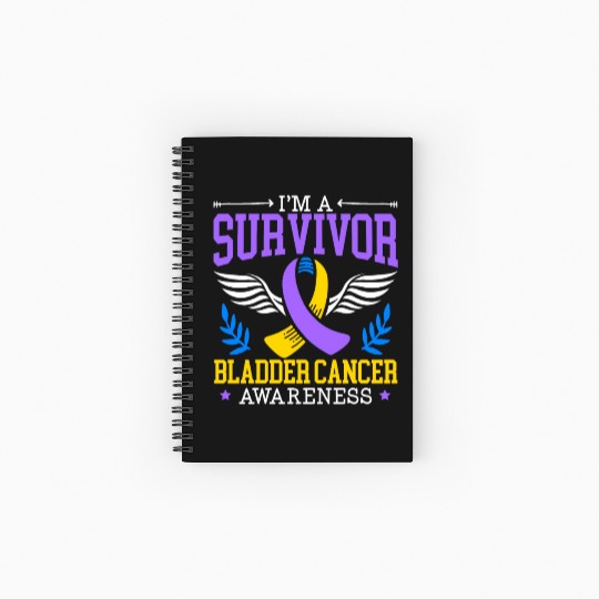 Bladder Cancer Survivor Bladder Cancer Awareness Spiral Notebooks   Ruled Line