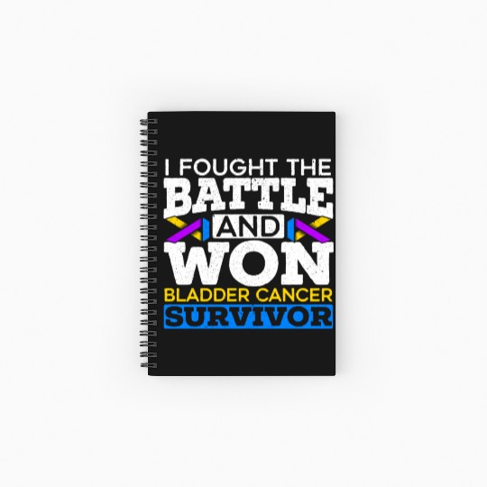 Fought The Battle And Won Bladder Cancer Survivor Spiral Notebooks   Ruled Line