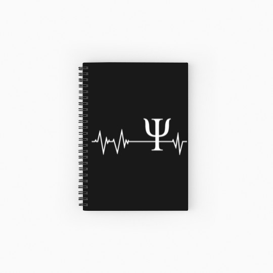 Psychology Sign Heartbeat Spiral Notebooks   Ruled Line