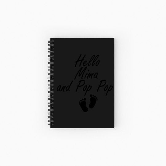 Hello Mima and Pop Pop Grandparents Baby, New Spiral Notebooks   Ruled Line