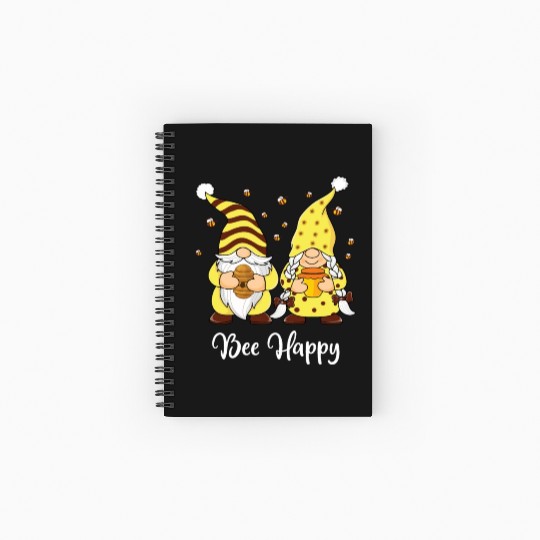 Bee Happy Spring Imker Gnome Garden Spiral Notebooks   Ruled Line