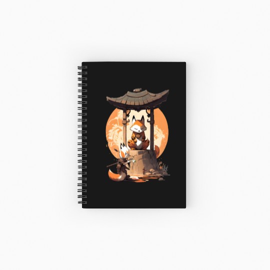Masked Samurai Fox Spiral Notebooks   Ruled Line