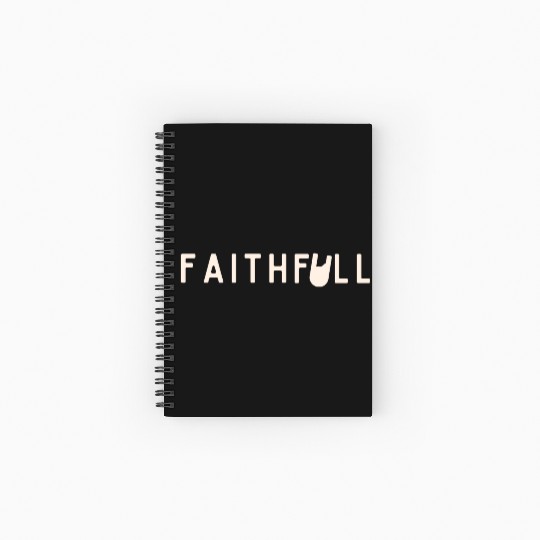 Faith Full Light Lettering Graphic Spiral Notebooks   Ruled Line