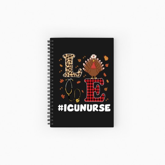 Thanksgiving ICU Nurse Costume RN Critical Care Spiral Notebooks   Ruled Line