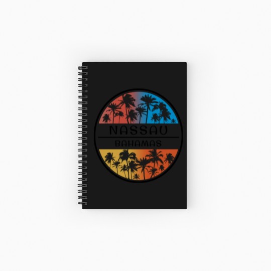 Nassau Bahamas Palm Tree Stylish Vacation Souvenir Spiral Notebooks   Ruled Line