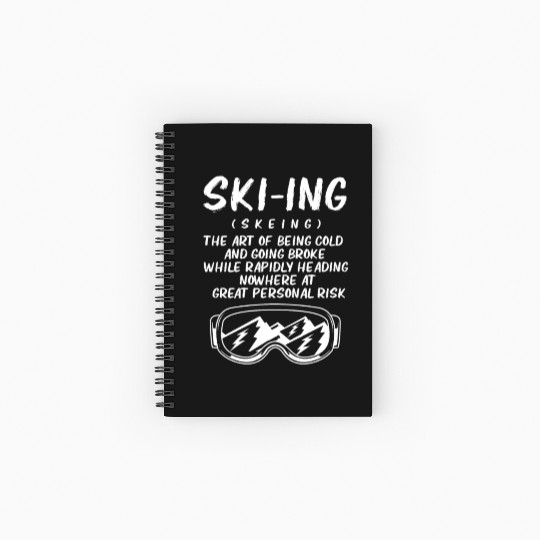 Skiing Definition Funny Ski Goggles Spiral Notebooks   Ruled Line