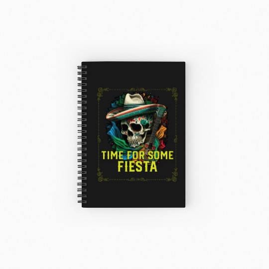 Time For Some Fiesta Cinco De Mayo Mexican Pride Spiral Notebooks   Ruled Line