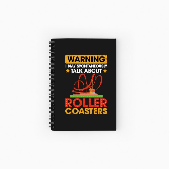 Vintage Roller Coaster Roller Coaster Lover Spiral Notebooks   Ruled Line