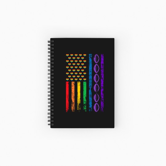 American Sports Rainbow Flag LGBT Pride Month Spiral Notebooks   Ruled Line