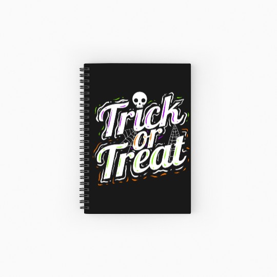 Trick Or Treat Spiderweb Halloween Spiral Notebooks   Ruled Line