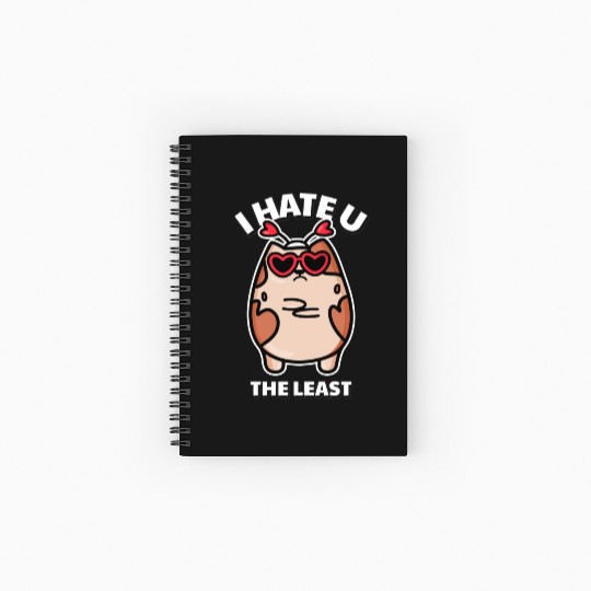 I Hate You The Least Funny I Love You Cat Quote Spiral Notebooks   Ruled Line