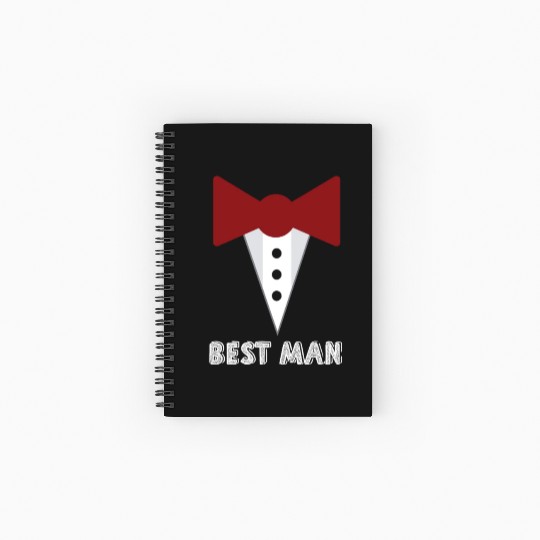 Best Man Wedding Party Mock Tuxedo Spiral Notebooks   Ruled Line