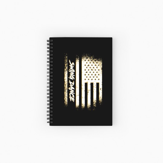 Patriotic 4th Of July American Flag Swing Dance Spiral Notebooks   Ruled Line