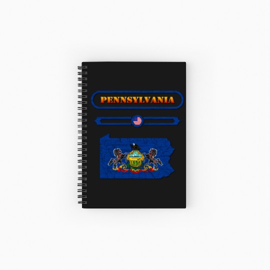 PENNSYLVANIA, MAP OF PENNSYLVANIA. SAMER BRASIL Spiral Notebooks   Ruled Line