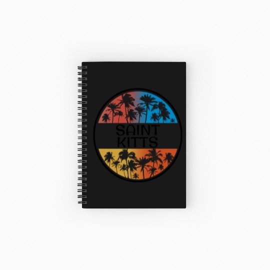 Saint Kitts Palm Tree Stylish Vacation Souvenir Spiral Notebooks   Ruled Line
