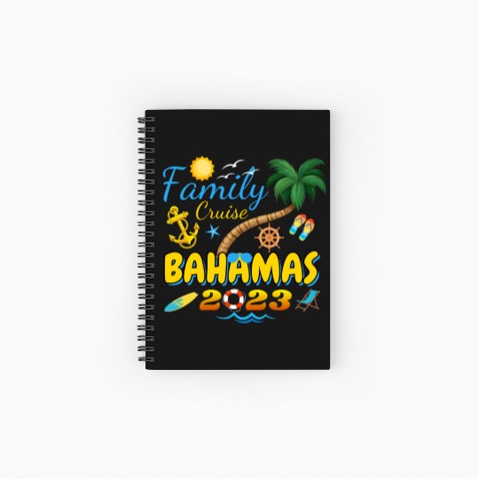 Family Cruise Bahamas 2023 Matching Group Summer Spiral Notebooks   Ruled Line