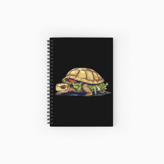 Turtle Sandwich Sticker n' Spiral Notebooks   Ruled Line Version