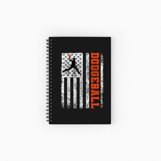 American Flag Dodgeball Player Coach Team Sports Spiral Notebooks   Ruled Line