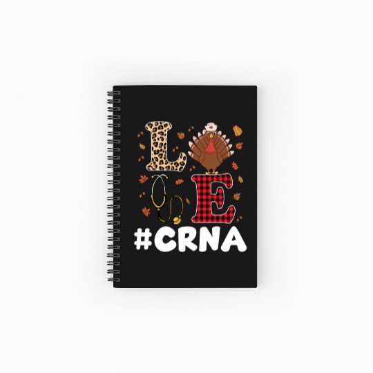 Cute CRNA Nurse Anesthesist Thanksgiving Spiral Notebooks   Ruled Line