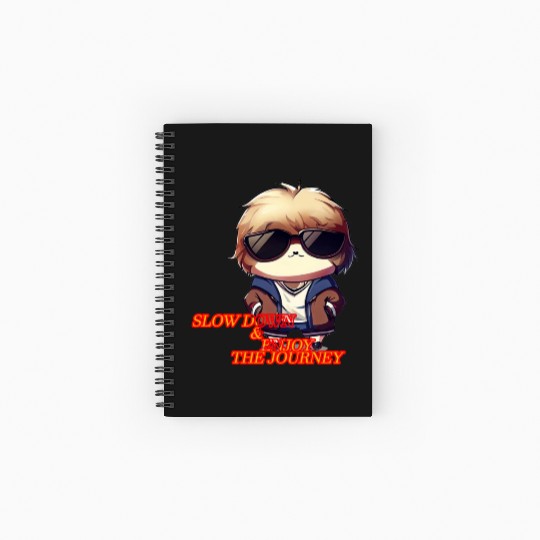 Cool Sloth "Slow down and enjoy the journey" Spiral Notebooks   Ruled Line