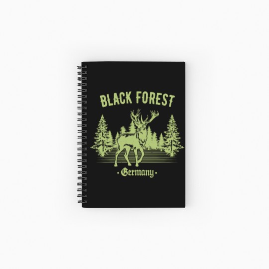Black Forest Germany Deer With Trees Swabia Spiral Notebooks   Ruled Line