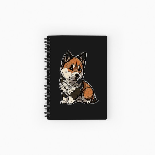 Akita Inu Puppy Spiral Notebooks   Ruled Line
