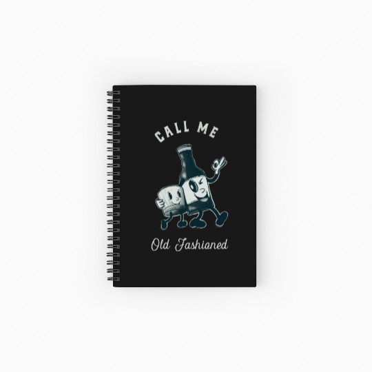 Bourbon Lover Call Me Old Fashioned Spiral Notebooks   Ruled Line