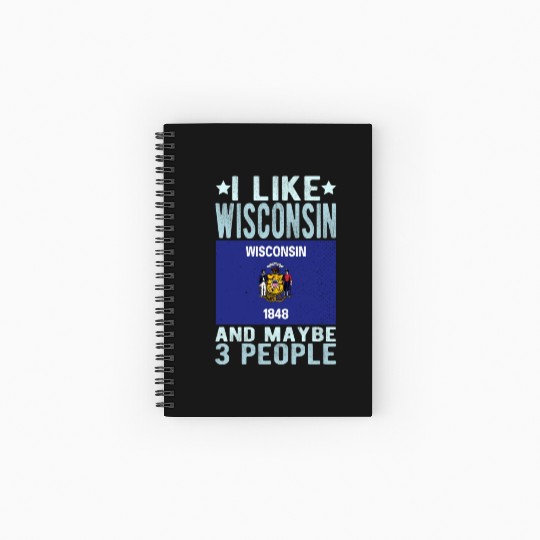 Wisconsin Flag US State Spiral Notebooks   Ruled Line