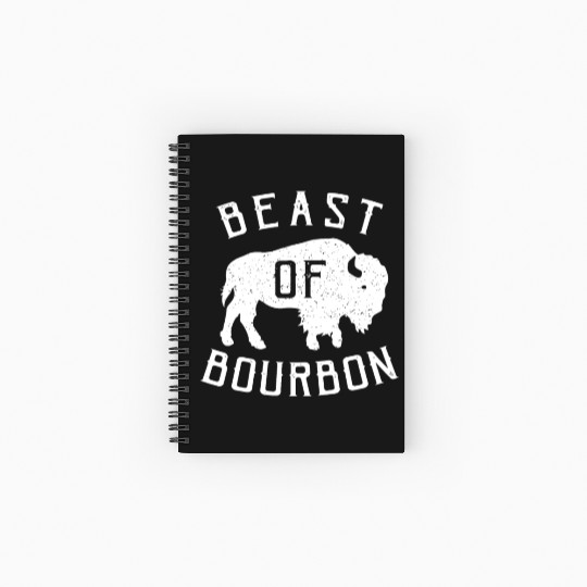 Beast of Bourbon Drinking Whiskey design Bison Buf Spiral Notebooks   Ruled Line