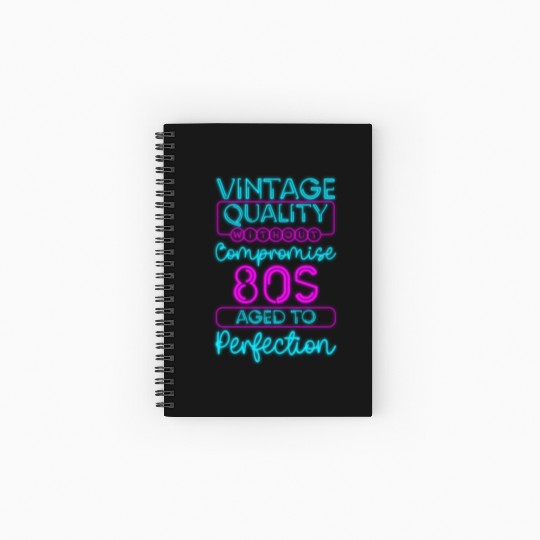80S Old School Geek Neon Spiral Notebooks   Ruled Line