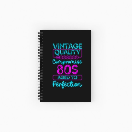 80S Old School Geek Neon Spiral Notebooks   Ruled Line
