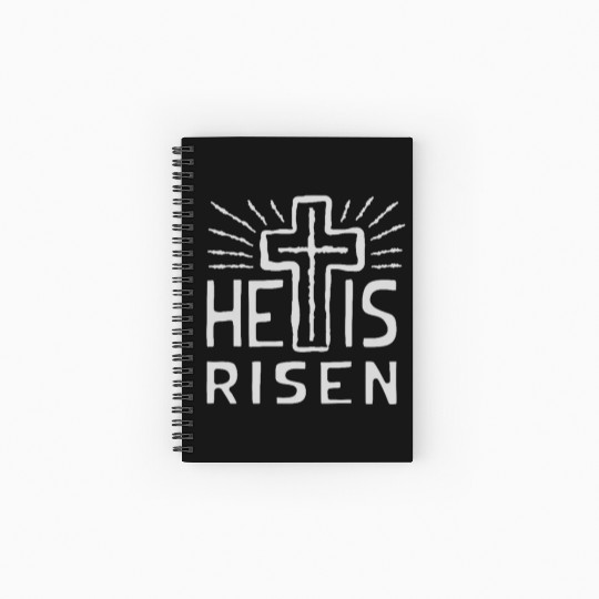 Christian Cross Easter He is Risen Spiral Notebooks   Ruled Line