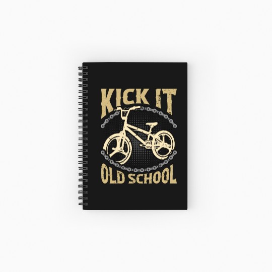 BMX Racing Kick It Old School Cycling BMX Rider Spiral Notebooks   Ruled Line