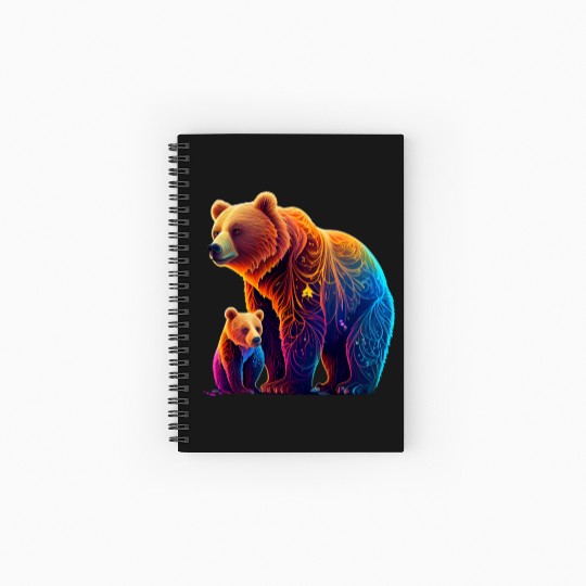 Mother Bear and Cub Sublimation Graphic Wild 3 Spiral Notebooks   Ruled Line