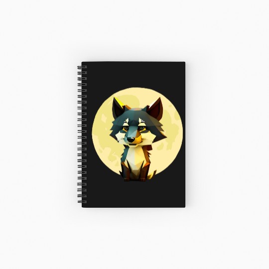 Wolf howling at the moon graphic Spiral Notebooks   Ruled Line