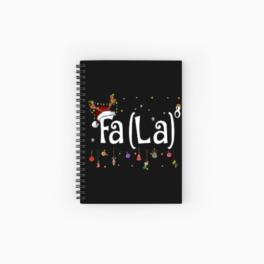 Fa La La 8 Math Teacher Christmas Spiral Notebooks   Ruled Line