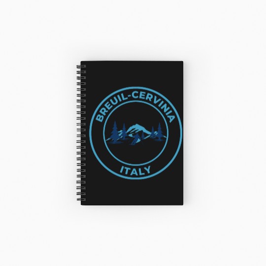 Retro cool Skiing in Breuil Cervinia Italy Blue Spiral Notebooks   Ruled Line