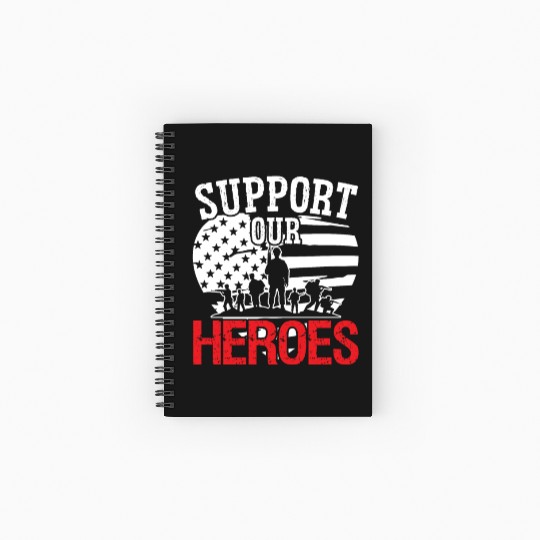 Soldier support our heroes military army veteran Spiral Notebooks   Ruled Line