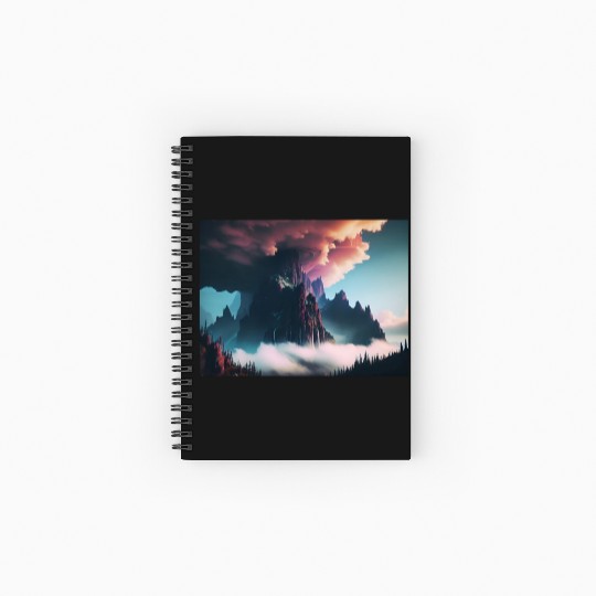 Mountain of the Gods Graphic Spiral Notebooks   Ruled Line