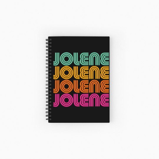 Jolene Retro Vintage 70s 80s Rainbow Pink Song Sun Spiral Notebooks   Ruled Line