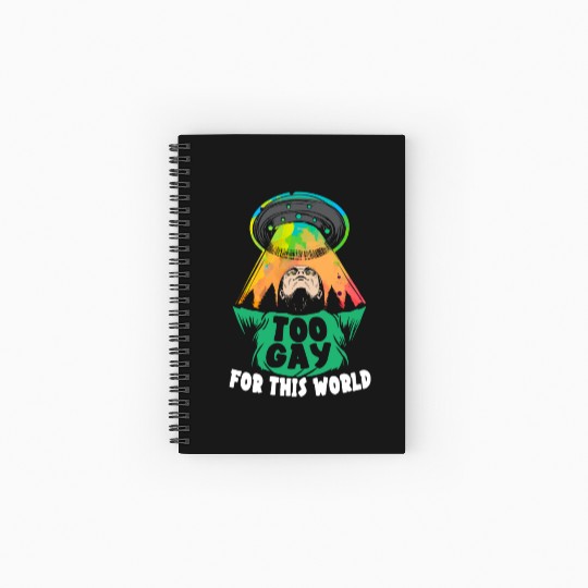 Too Gay For This World Rainbow Pride Month LGBTQ Spiral Notebooks   Ruled Line