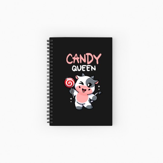Candy Queen I Lollipop I Cow I Kids I Candy Spiral Notebooks   Ruled Line