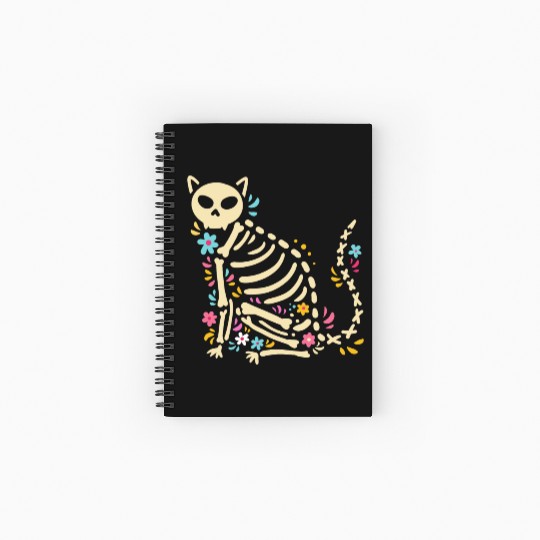 Halloween Cat Skeleton Spiral Notebooks   Ruled Line