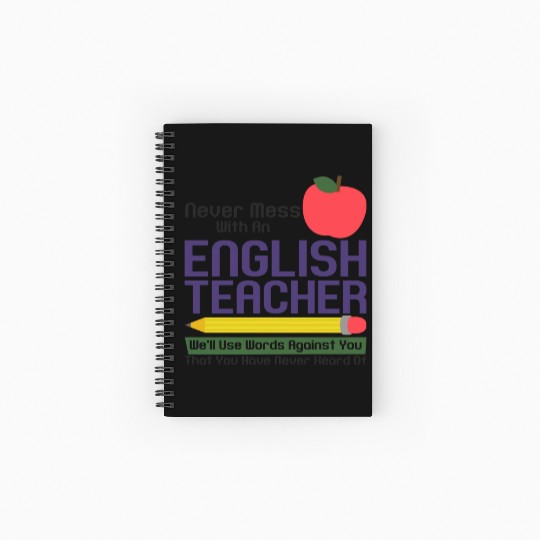 English Teacher Reading Books Vocabulary Grammar Spiral Notebooks   Ruled Line