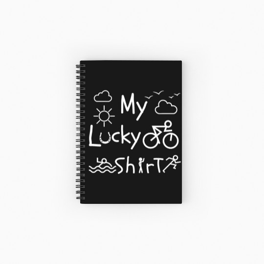 Triathletes running swimming cycling funny Spiral Notebooks   Ruled Line