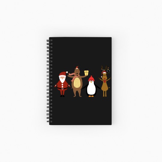 Christmas Friends Merry Xmas Spiral Notebooks   Ruled Line