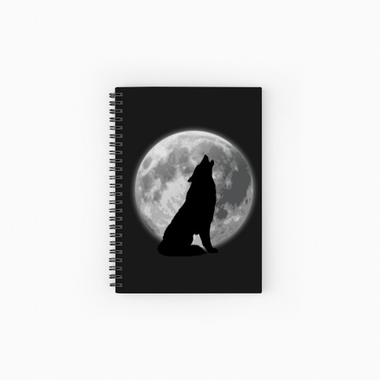 Halloween Wolf Moonlight Wildlife Animal Design. Spiral Notebooks   Ruled Line